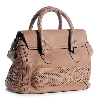 Gucci Leather Handmade Large Top Handle Bag Taupe 4 of 11