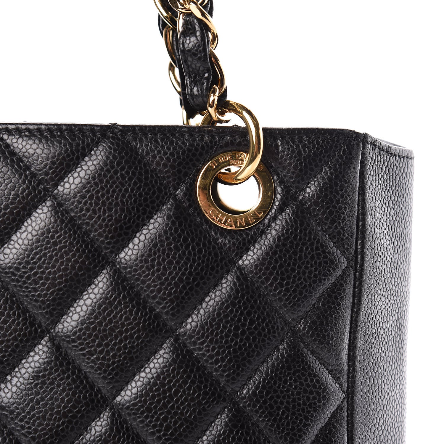 Chanel Caviar Quilted Petit Shopping Tote PST Black 9 of 13