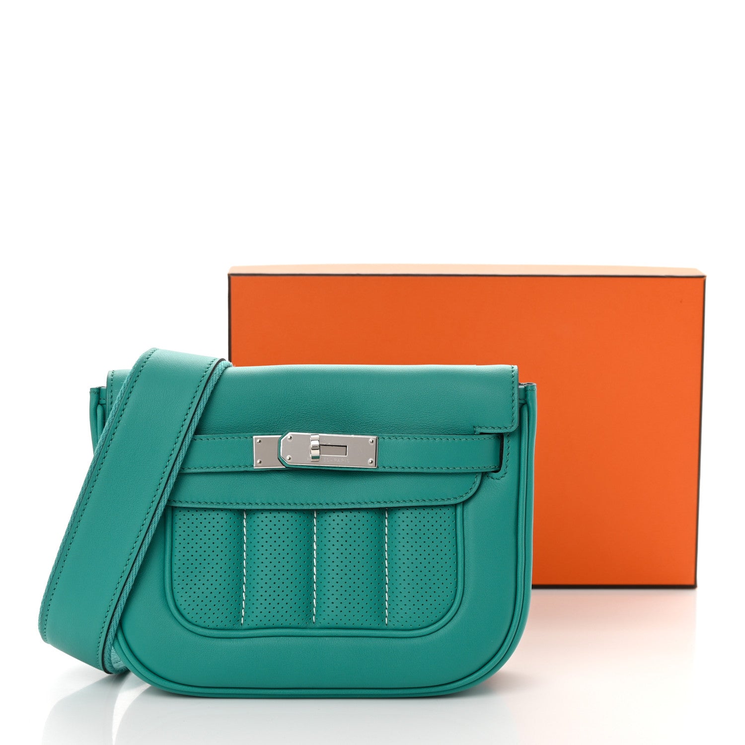 Hermes Swift Mini Sac Berline Bleu Paon 12 of 12