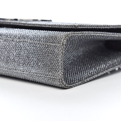 Saint Laurent Metallic Canvas Woven Medium Classic Monogram Kate Satchel Silver 11 of 12