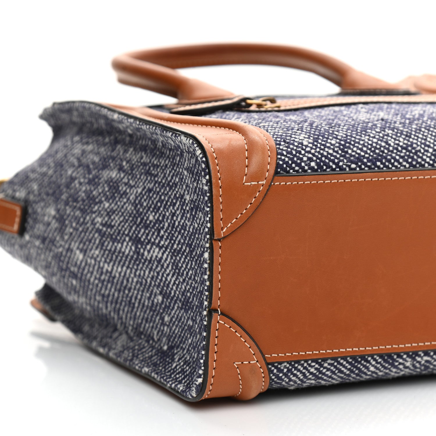 Celine Smooth Calfskin Tweed Nano Luggage Tan 10 of 12