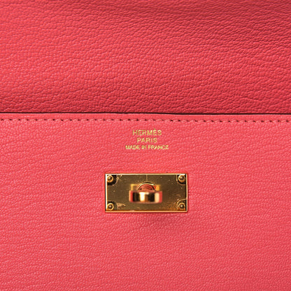 Hermes Chevre Mysore Kelly Longue Wallet Rose Lipstick 6 of 9