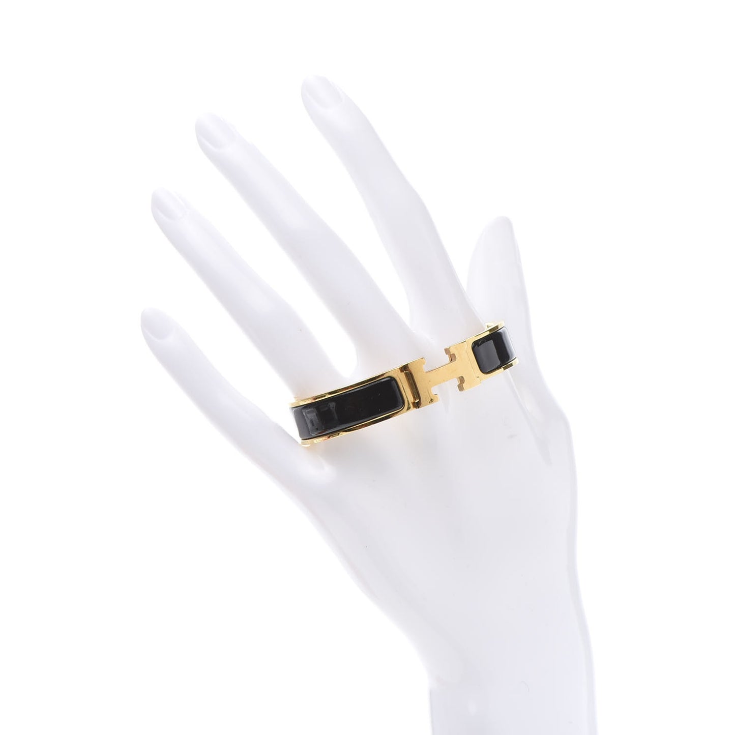 Enamel Narrow Clic Clac H Bracelet PM Black