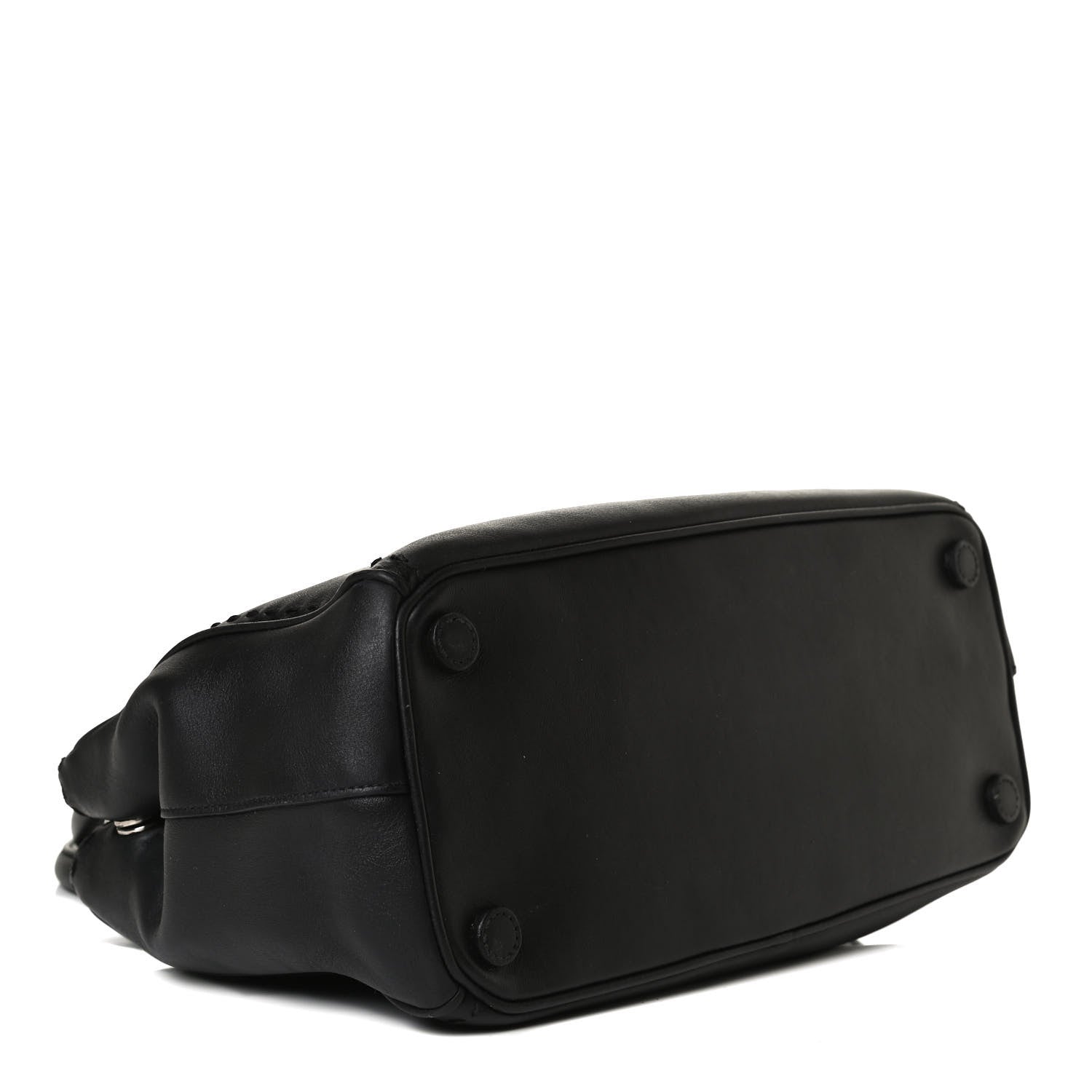 Prada City Calf Hand Stitched Small Galleria Double Zip Tote Black 4 of 14
