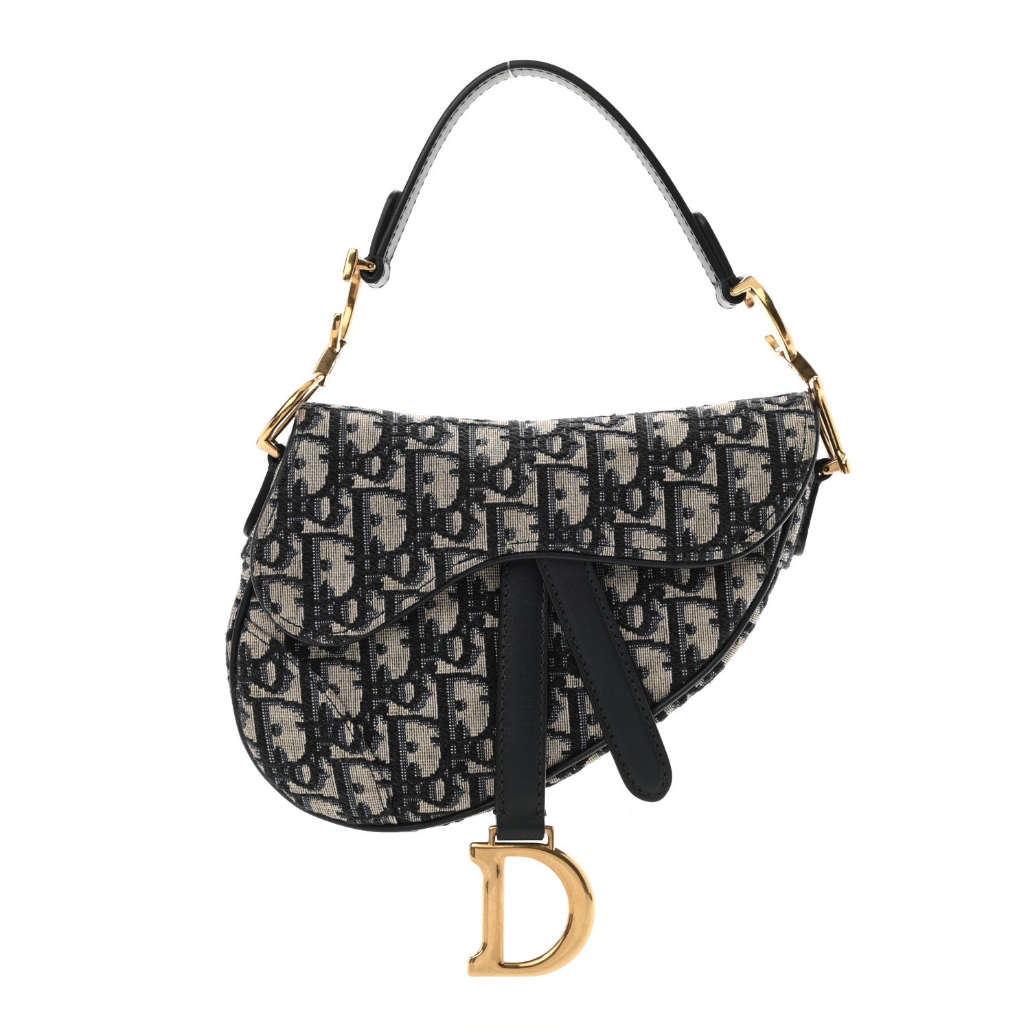Christian Dior Oblique Mini Saddle Bag Blue 1 of 11
