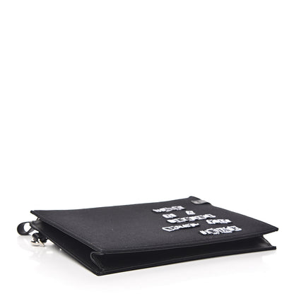 Valentino Garavani X JAMIE REID Cotton Canvas Embroidered Wristlet Zip Wristlet Pouch Black 4 of 7