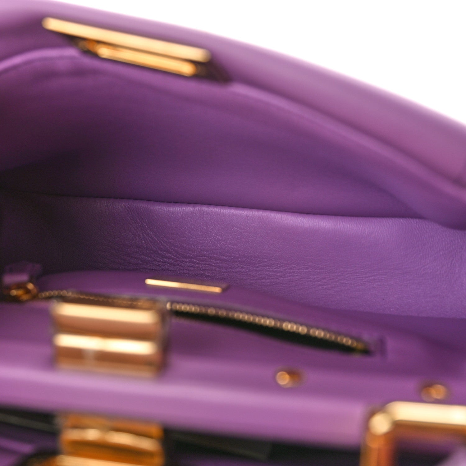 Fendi Nappa Stacked Bar Mini Peekaboo Iconic Satchel Violetta 5 of 8