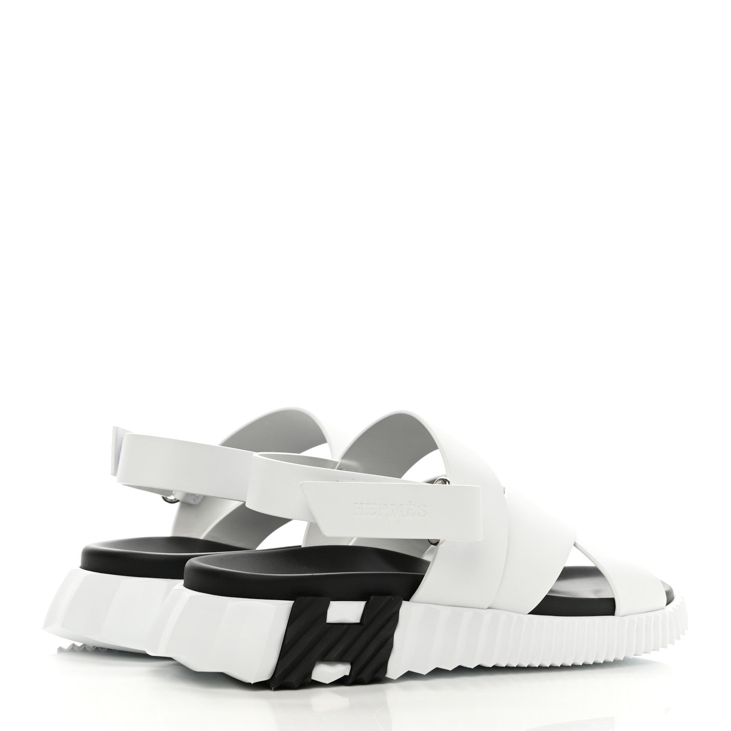 Hermes Calfskin Goatskin Mens Electric Sandals 43 White 4 of 10