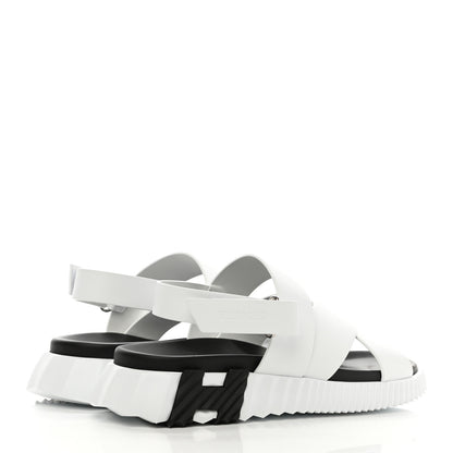 Hermes Calfskin Goatskin Mens Electric Sandals 43 White 4 of 10