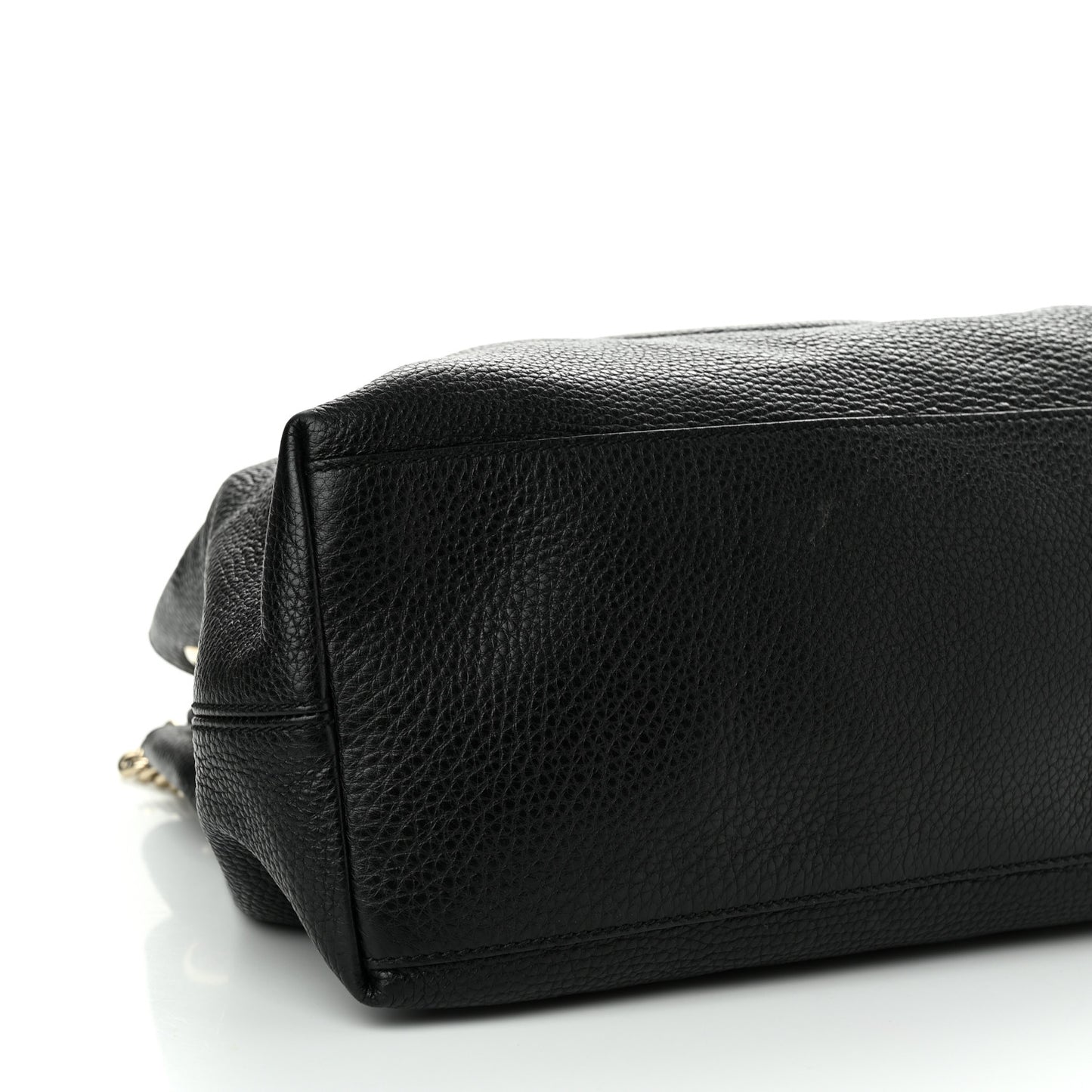 Pebbled Calfskin Medium Soho Chain Shoulder Bag Black