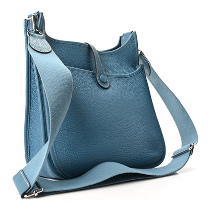 Hermes Taurillon Clemence Evelyne III GM Blue Jean 3 of 10