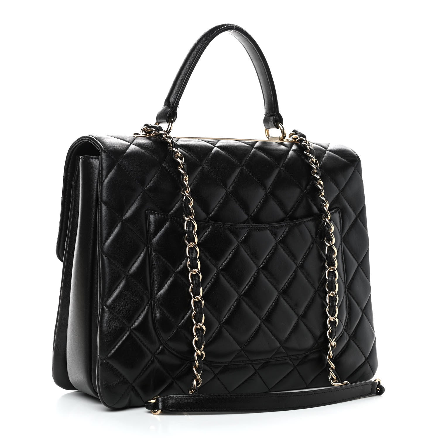 Chanel Lambskin Quilted Large Trendy CC Dual Handle Flap Bag Black 3 of 9