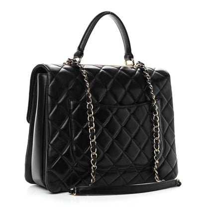 Chanel Lambskin Quilted Large Trendy CC Dual Handle Flap Bag Black 3 of 9