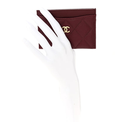Chanel Caviar Quilted Card Holder Dark Burgundy 2 of 8