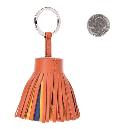 Hermes Lambskin Carmen Tassel Key Holder Cornaline Jaune D'Or Bleu Orange Pale Rose Rouge 2 of 2