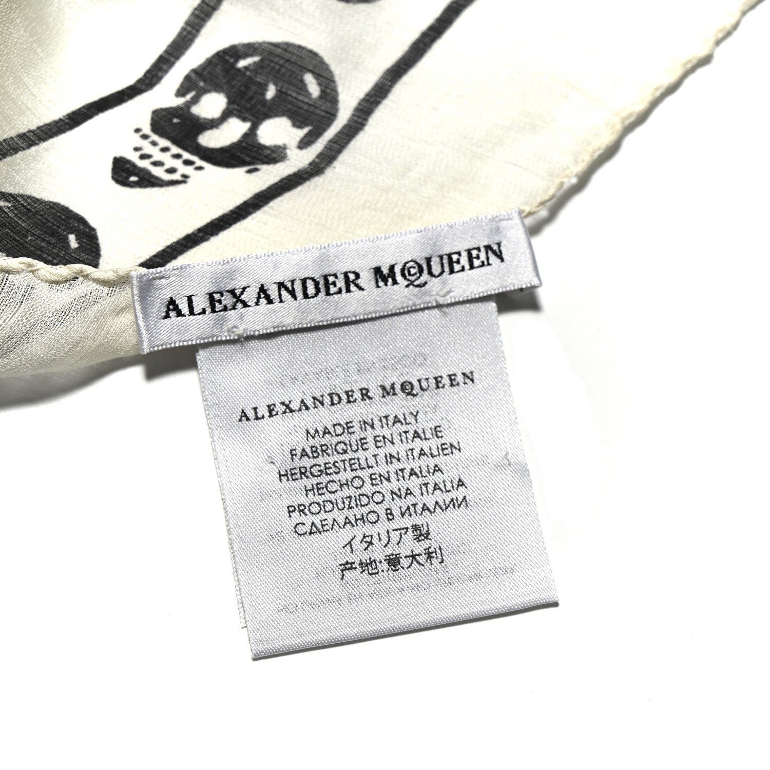 Alexander McQueen Silk Chiffon Skull Scarf Ivory Black 3 of 4