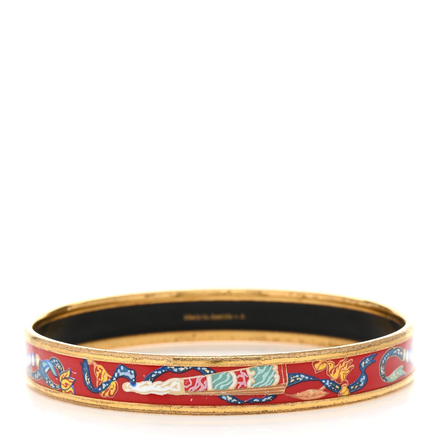Hermes Enamel Printed Narrow Fan Bracelet 65 3 of 6