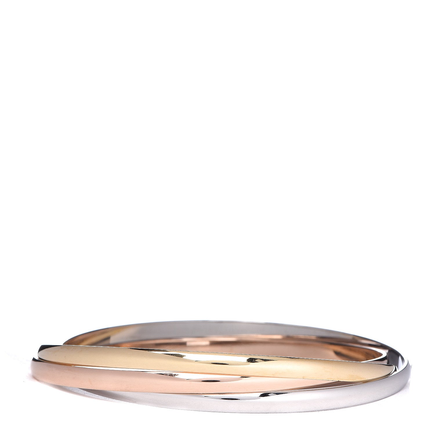 Cartier 18K Pink Yellow White Gold Trinity Bangle Bracelet 59 1 of 4