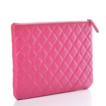 Chanel Caviar Quilted Medium Cosmetic Case Pink 3 of 12