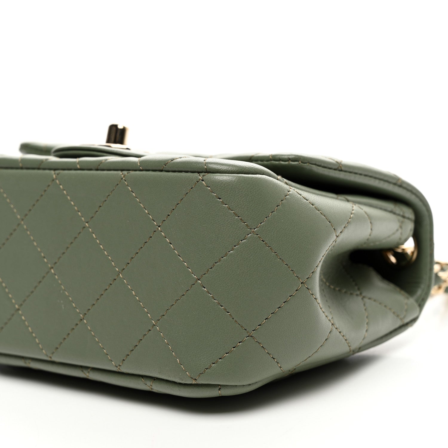 Chanel Lambskin Quilted Mini Square Flap Green 10 of 10