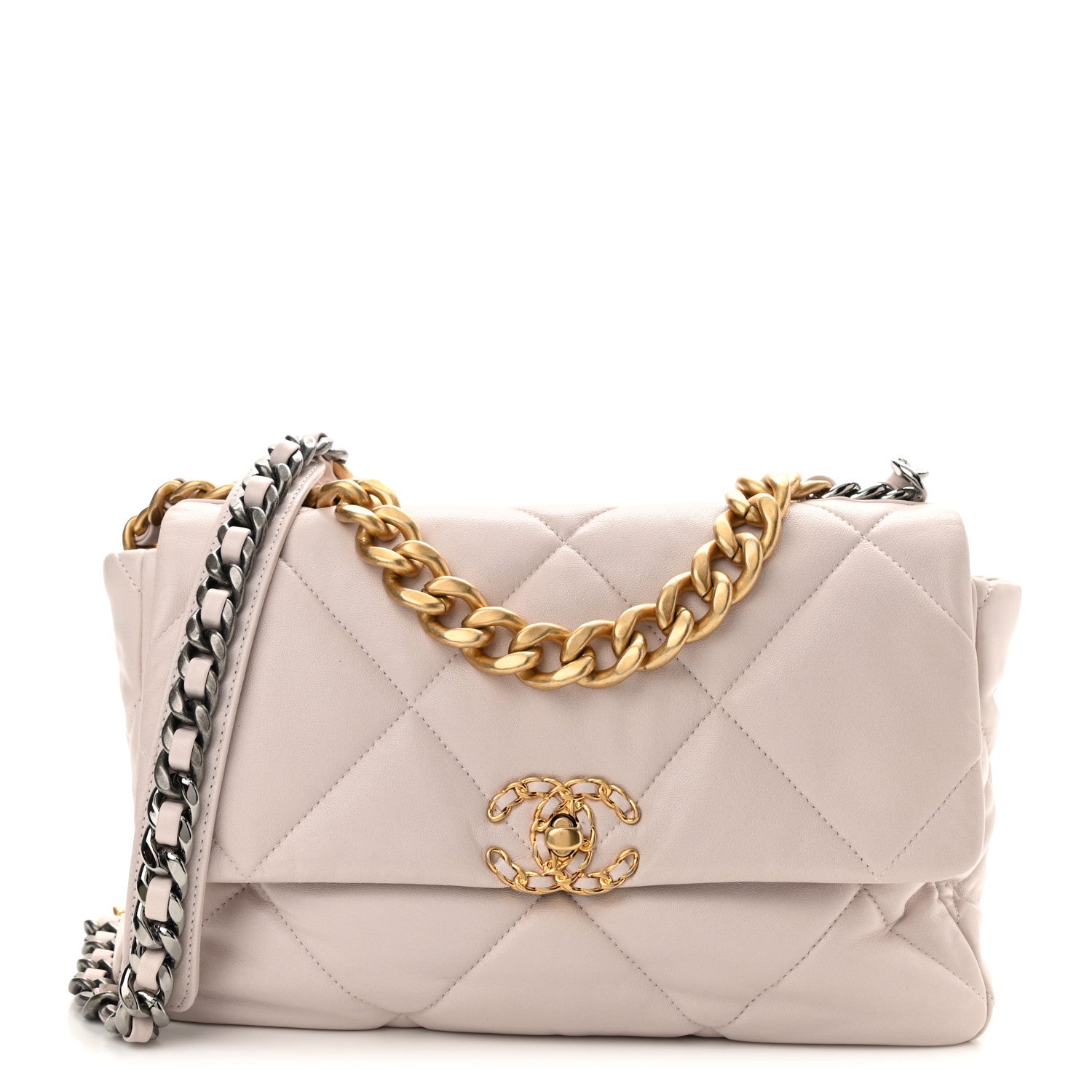 Chanel Lambskin Quilted Large Chanel 19 Flap Light Purple 1 of 11
