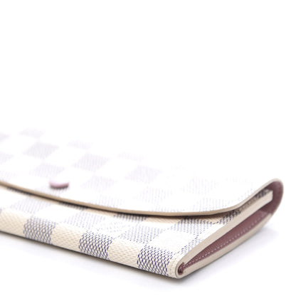 Louis Vuitton Damier Azur Emilie Wallet Rose Ballerine 8 of 9
