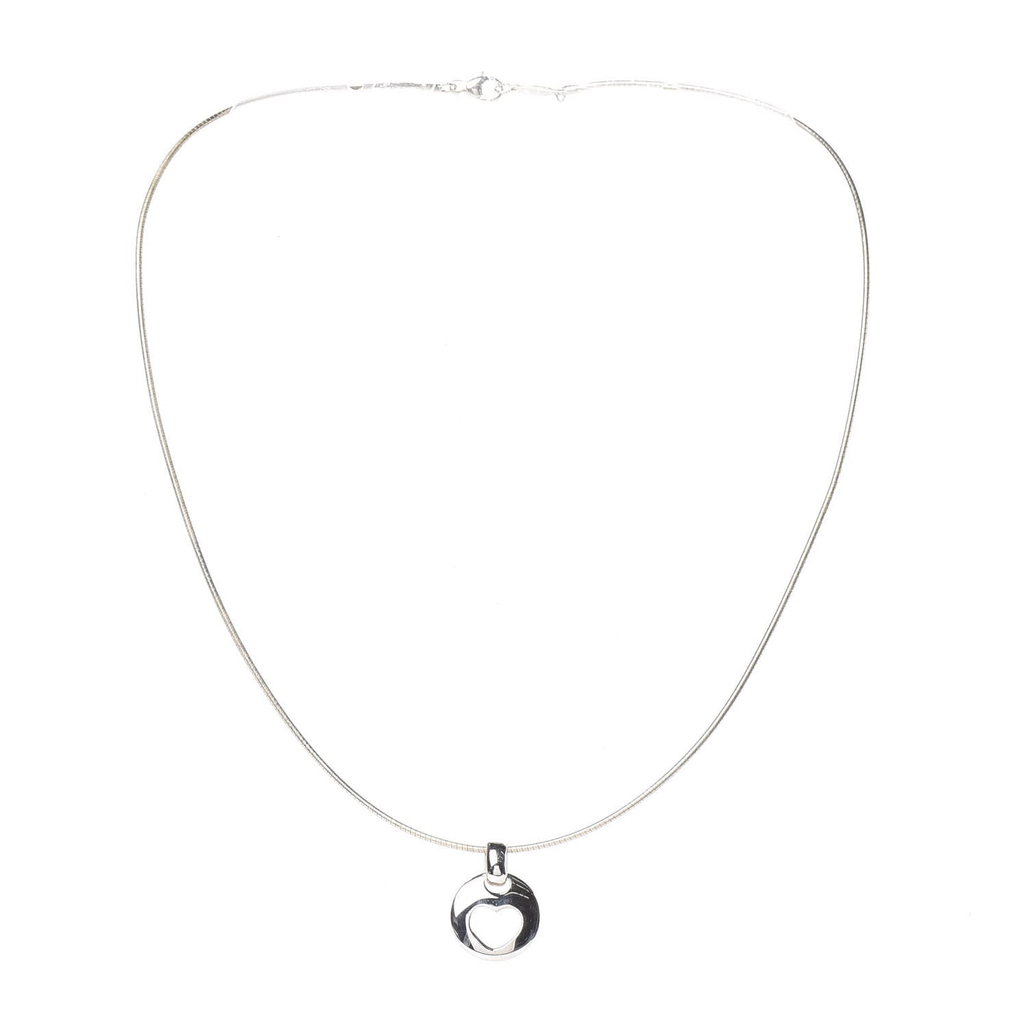 Sterling Silver Heart Wire Pendant Necklace