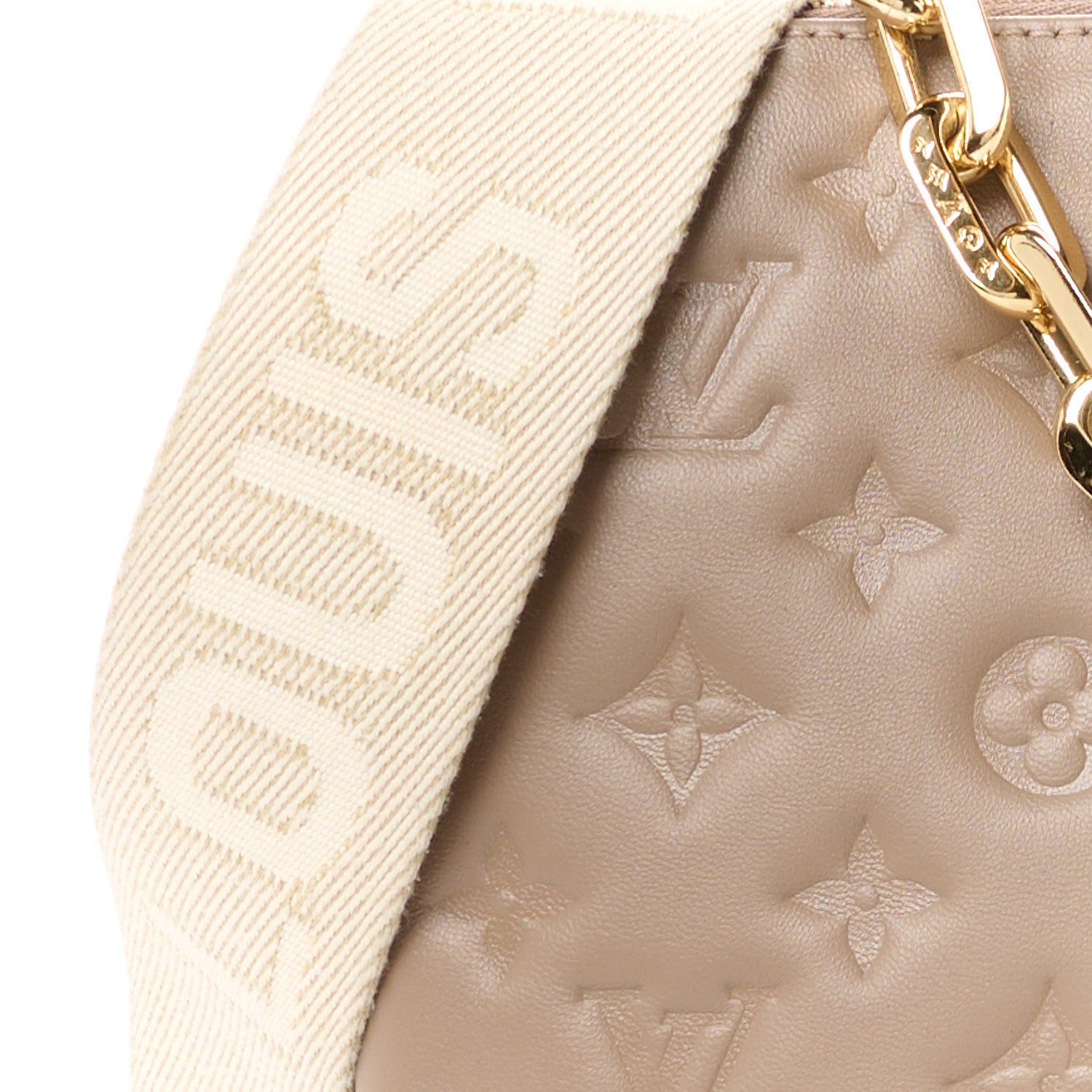Louis Vuitton Lambskin Embossed Monogram Coussin PM Taupe 10 of 11