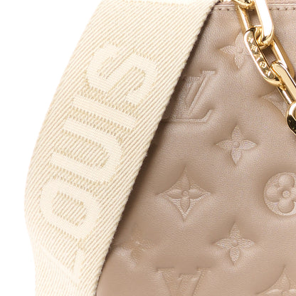Louis Vuitton Lambskin Embossed Monogram Coussin PM Taupe 10 of 11
