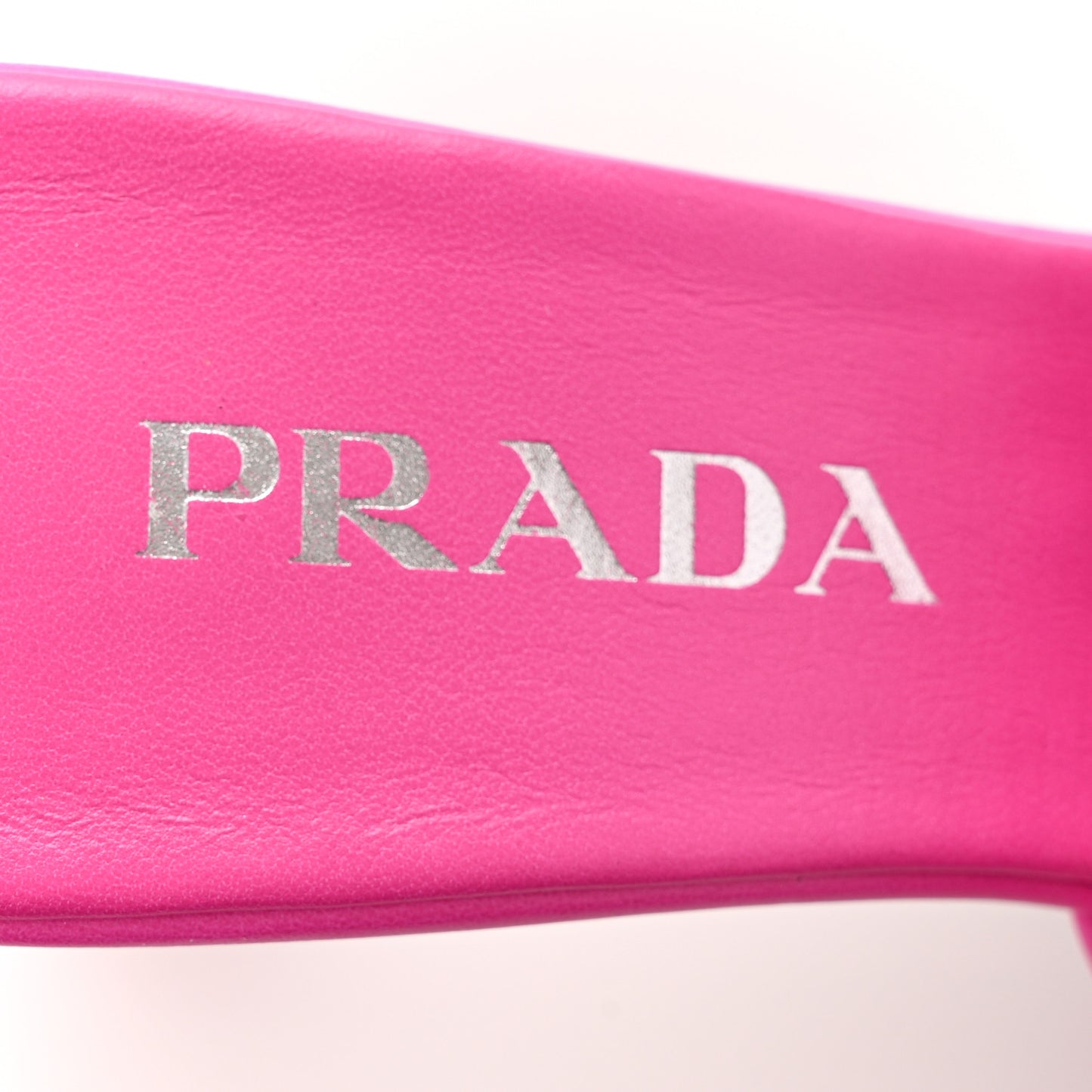 Nappa Soft Padded Metal Triangle Logo 65mm Slide Sandals 37 Begonia Fluo