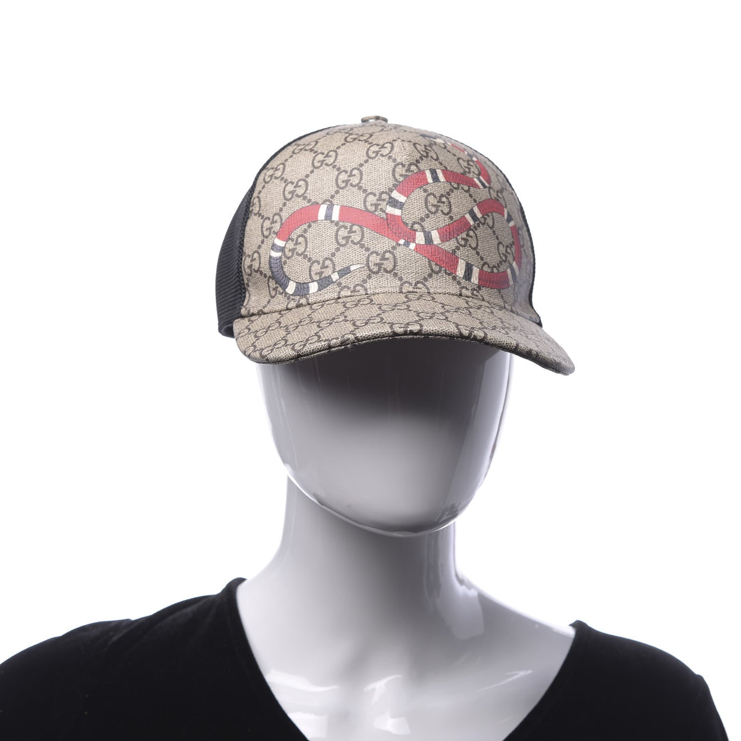 Gucci GG Supreme Monogram Kingsnake Print Baseball Hat S 57 Beige 2 of 7