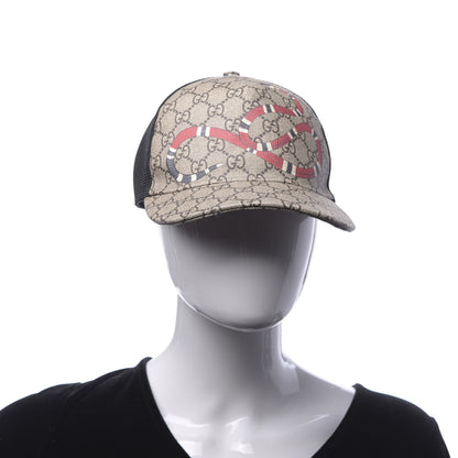 Gucci GG Supreme Monogram Kingsnake Print Baseball Hat S 57 Beige 2 of 7