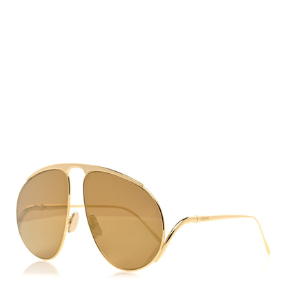 Loewe Metal Hillock Aviator Oversized Sunglasses LW40180U Gold 1 of 7