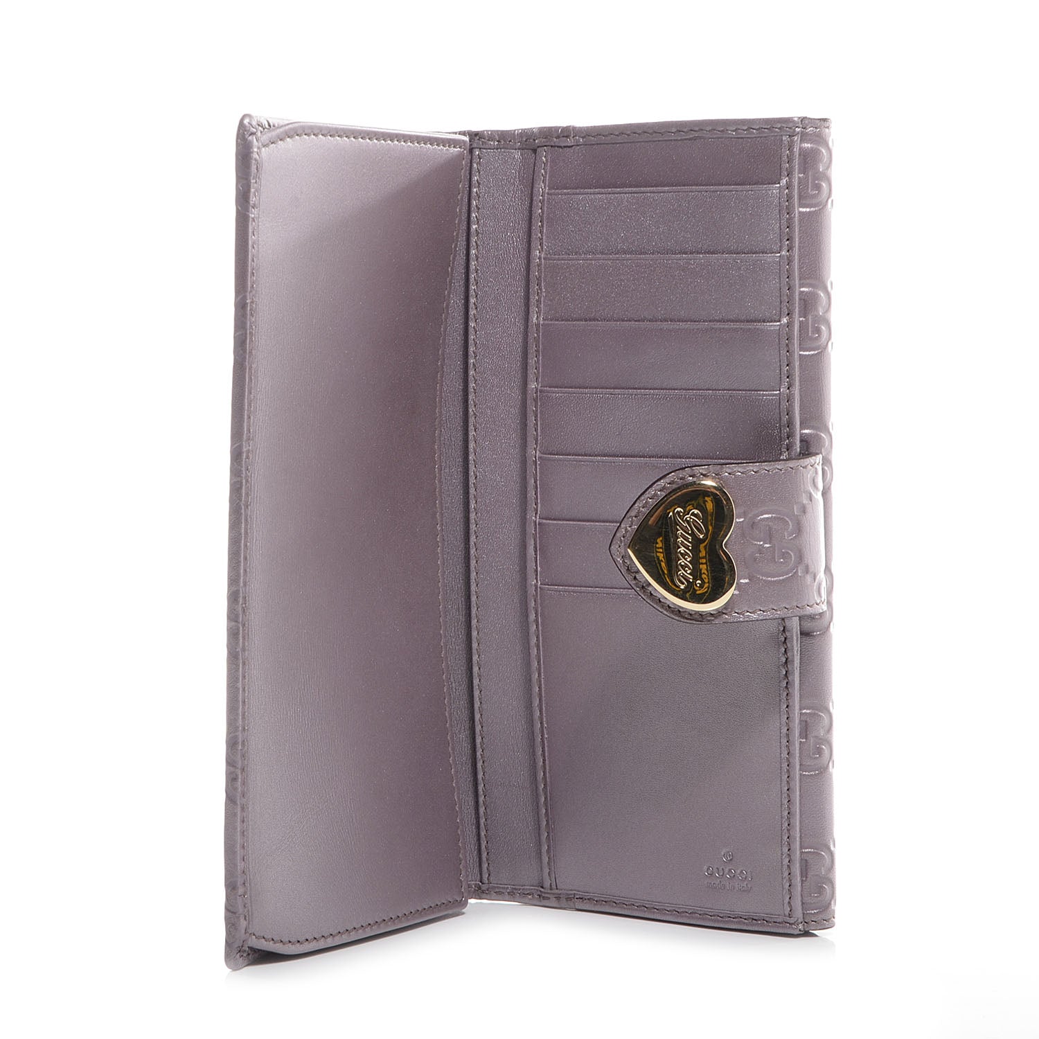 Gucci Metallic Soft Guccissima Heart Continental Wallet Lilac 5 of 8