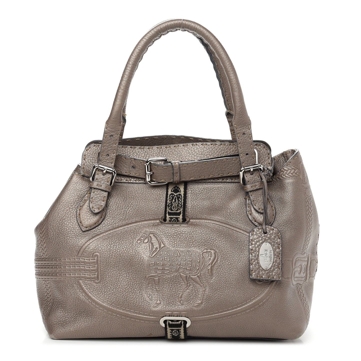 Cuoio Romano Selleria Small Villa Borghese Tote Peltro