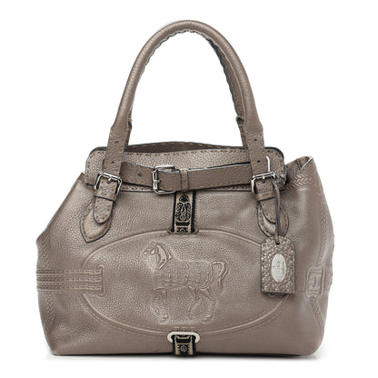 Fendi Cuoio Romano Selleria Small Villa Borghese Tote Peltro 1 of 14