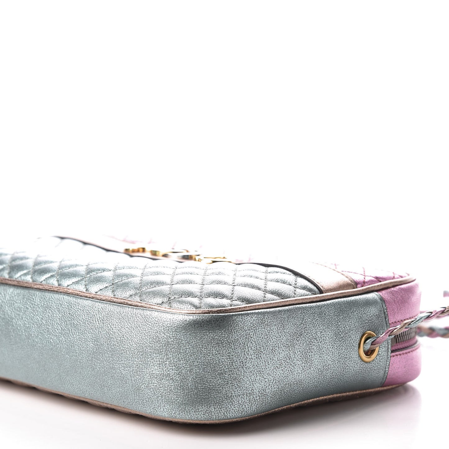 Laminated Nappa Trapuntata Small Zumi Shoulder Bag Rosa Lago Rame