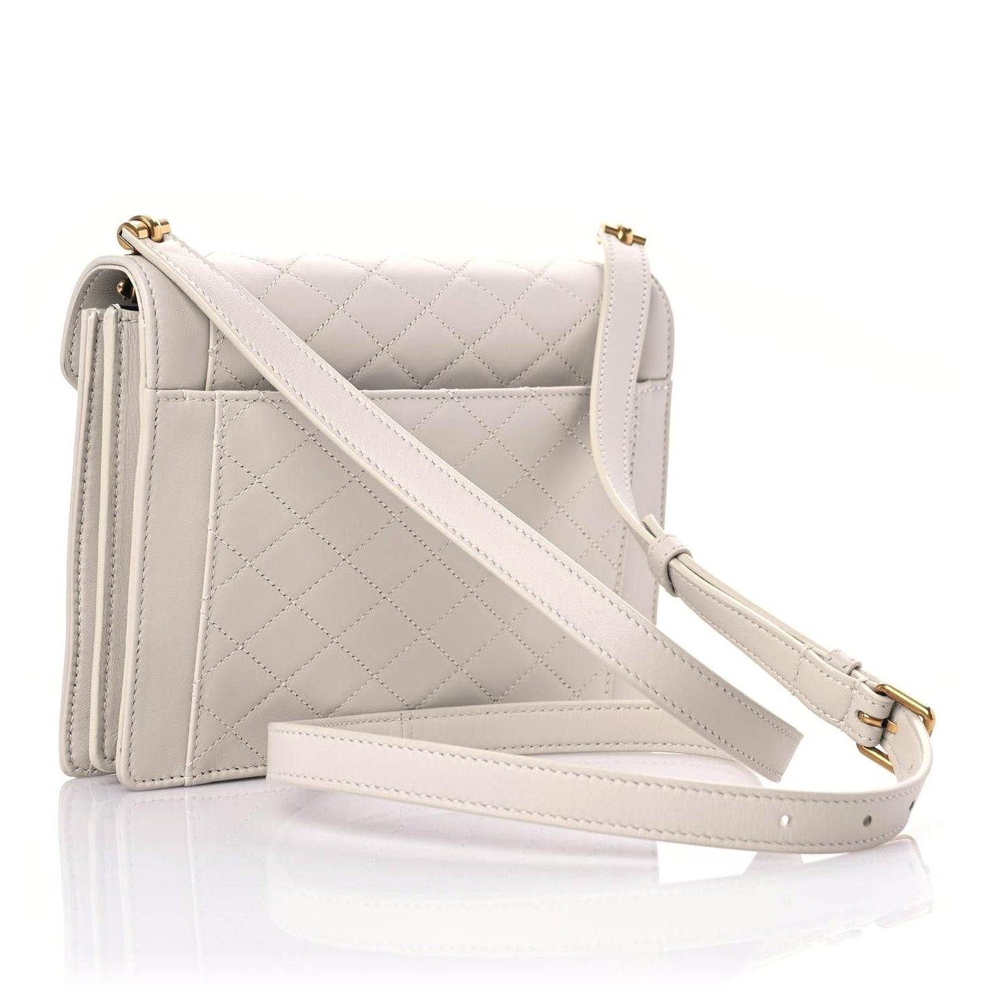 Lambskin Quilted Mini Gaby Satchel Crema Soft