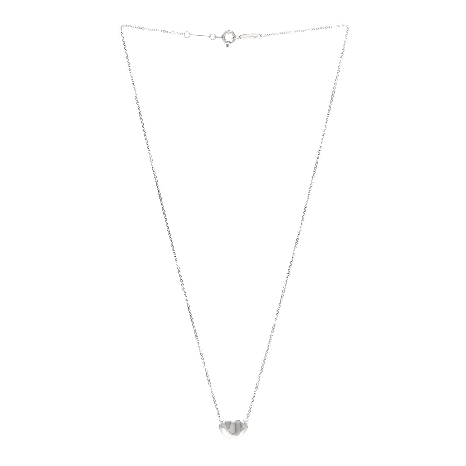 Tiffany Sterling Silver 11mm Elsa Peretti Bean Pendant Necklace 3 of 4
