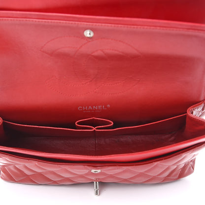 Chanel Patent Quilted Jumbo Double Flap Dark Red 5 of 19