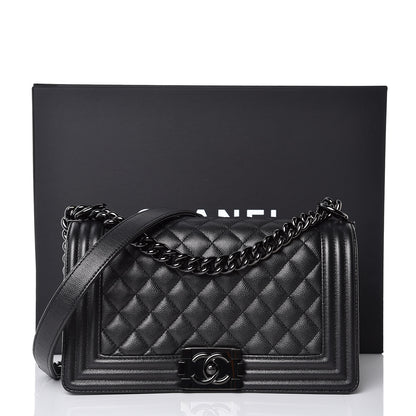 Chanel Caviar Quilted Medium Boy Flap So Black 8 of 8