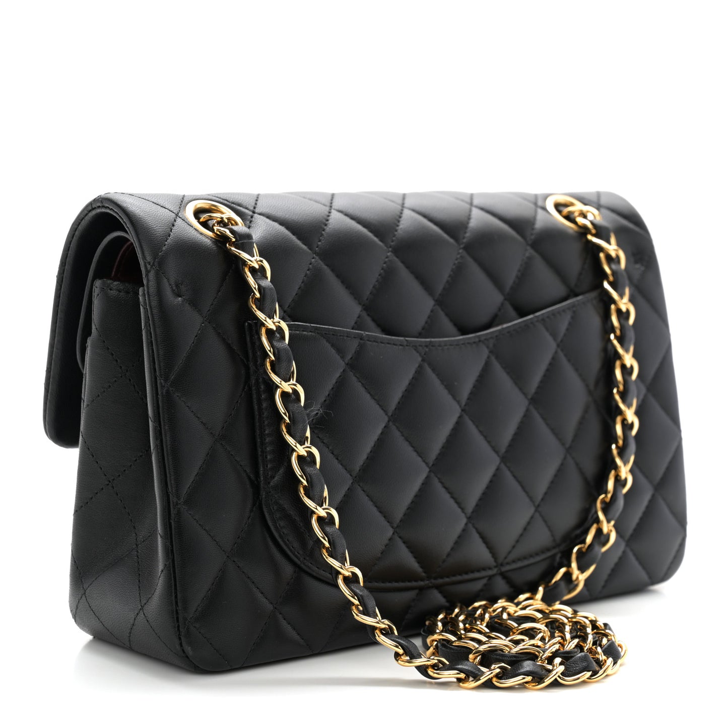 Lambskin Quilted Small Double Flap Black