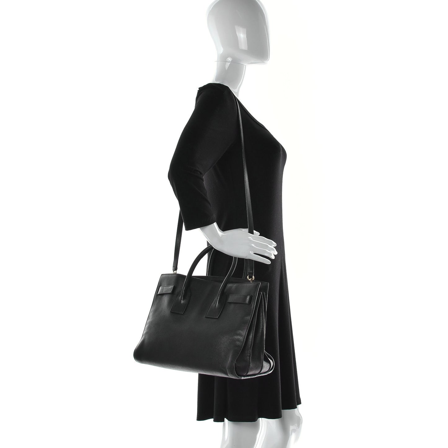 Calfskin Small Sac De Jour Black