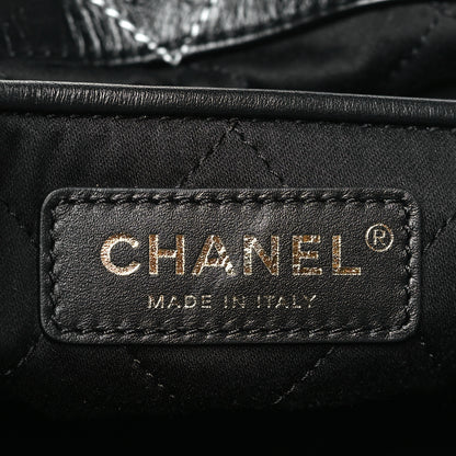 Chanel Shiny Calfskin Stitched Quilted Chanel 22 Backpack Black 6 of 11