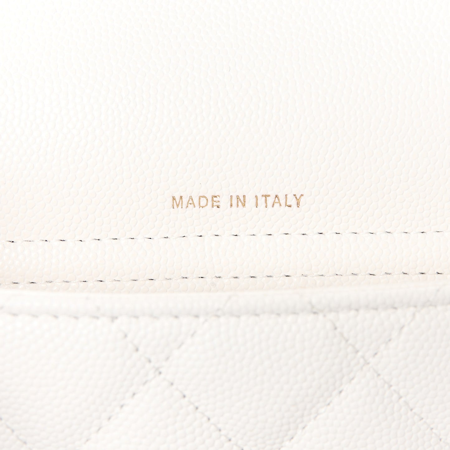 Caviar Quilted Flap Phone Holder With Chain White