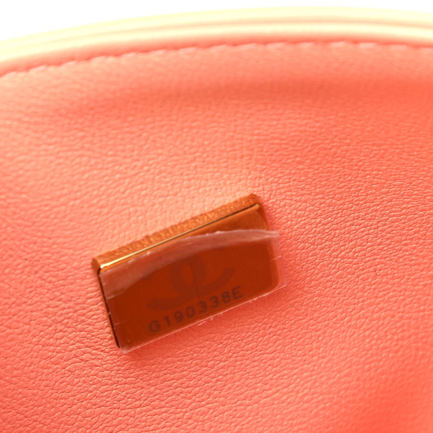 Lambskin Quilted Small Double Flap Light Orange