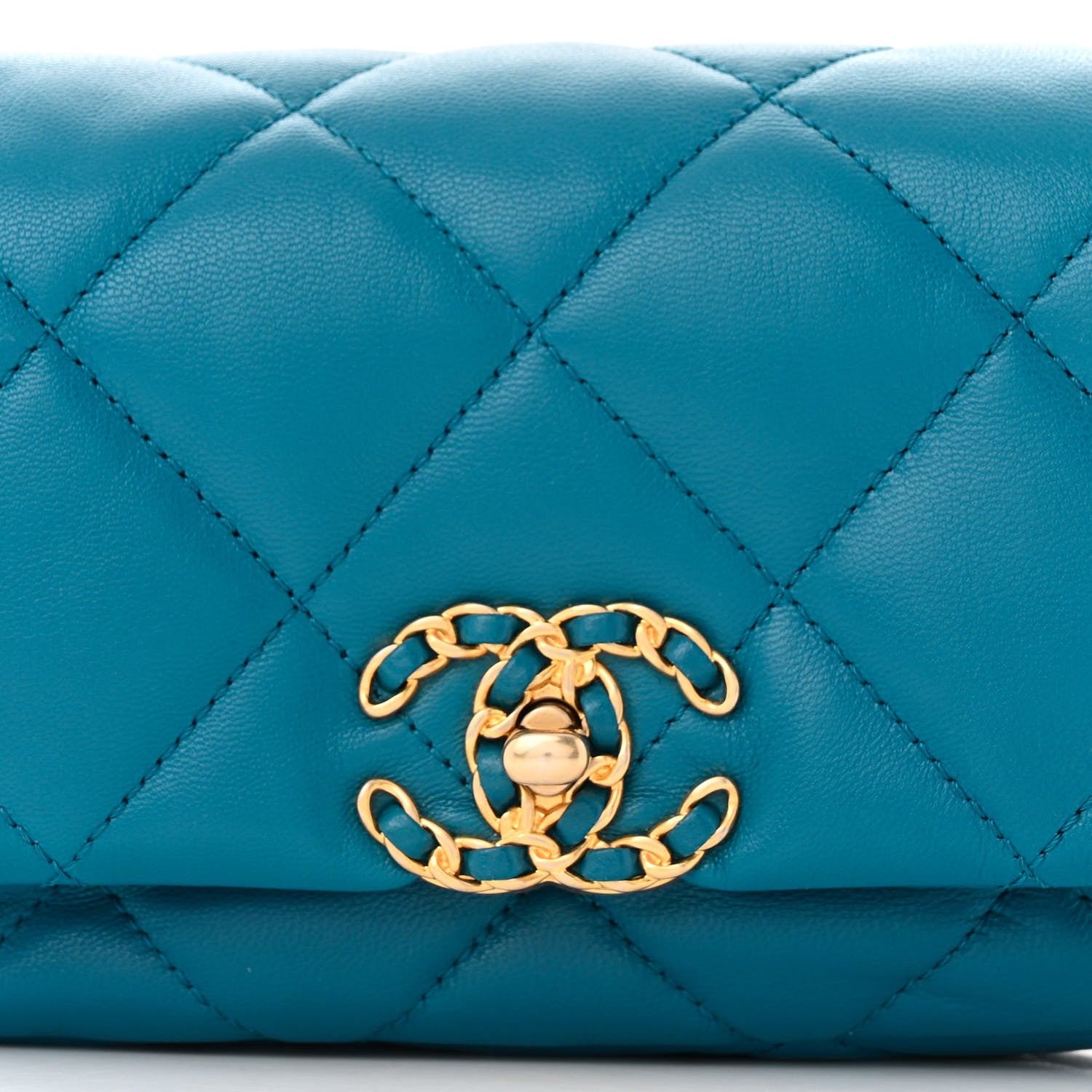 Chanel Lambskin Quilted Chanel 19 Waist Bag Blue 8 of 10