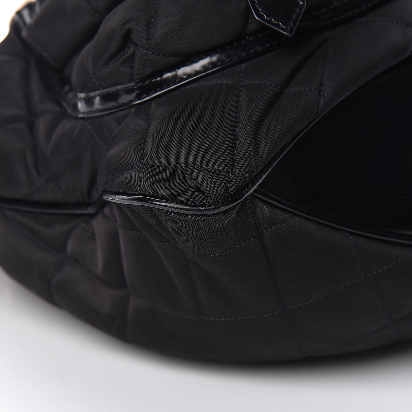 Calfskin Nylon Quilted Large Manor Tote Black