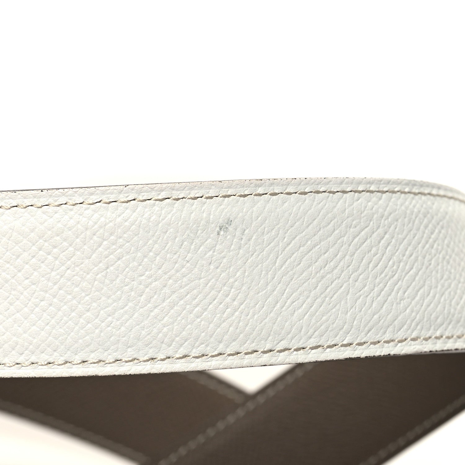 Hermes Swift Epsom 32mm H Belt 85 34 White Etoupe 6 of 6