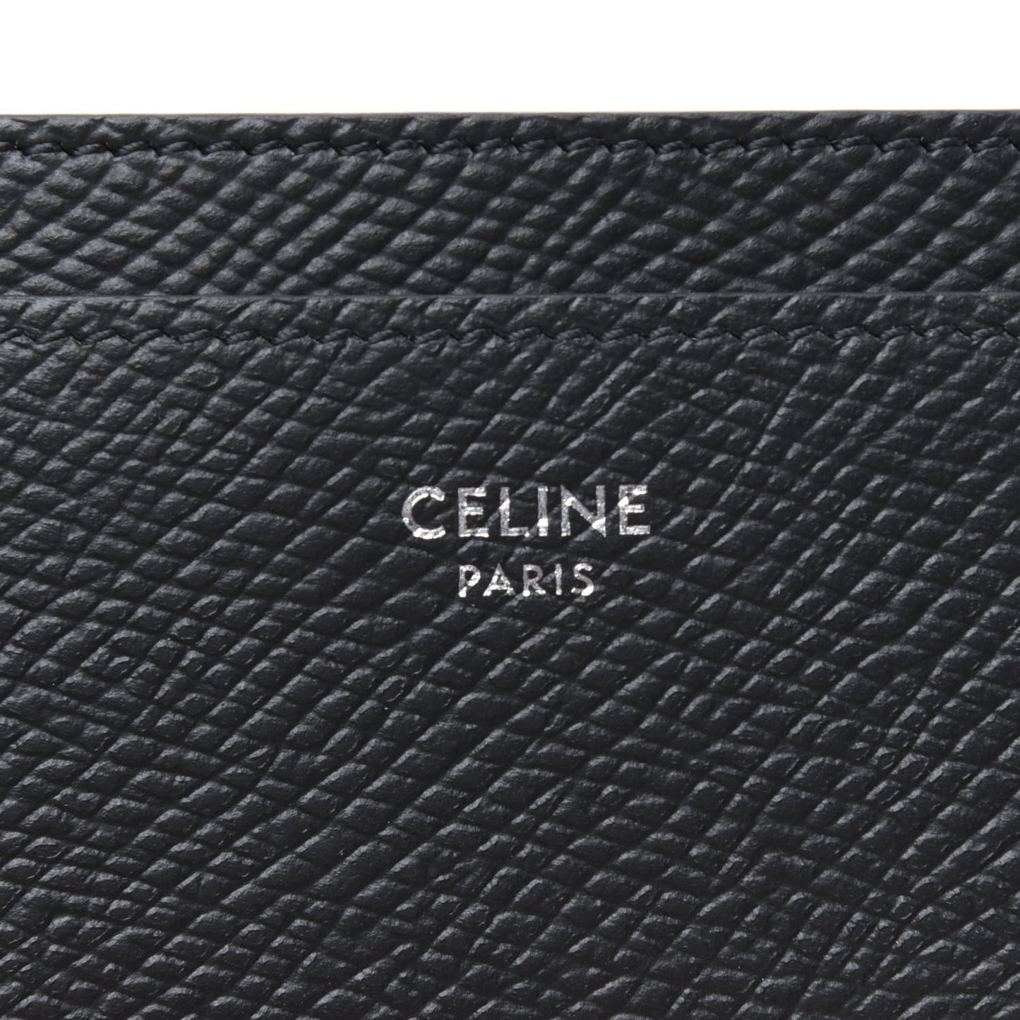 Grained Calfskin Card Holder Grey